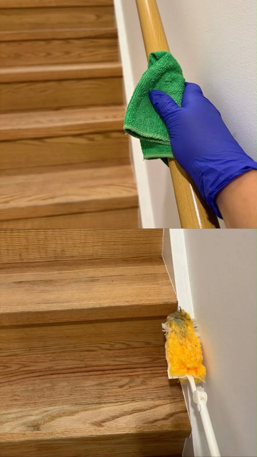 Cleaning Echo team cleaning stairs with attention to detail